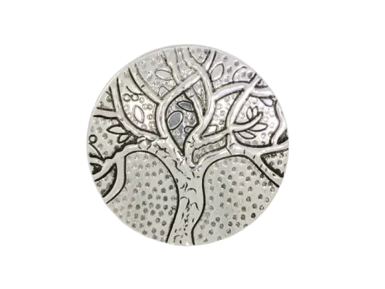 Brosche aus Edelstahl mit Lebensbaum
